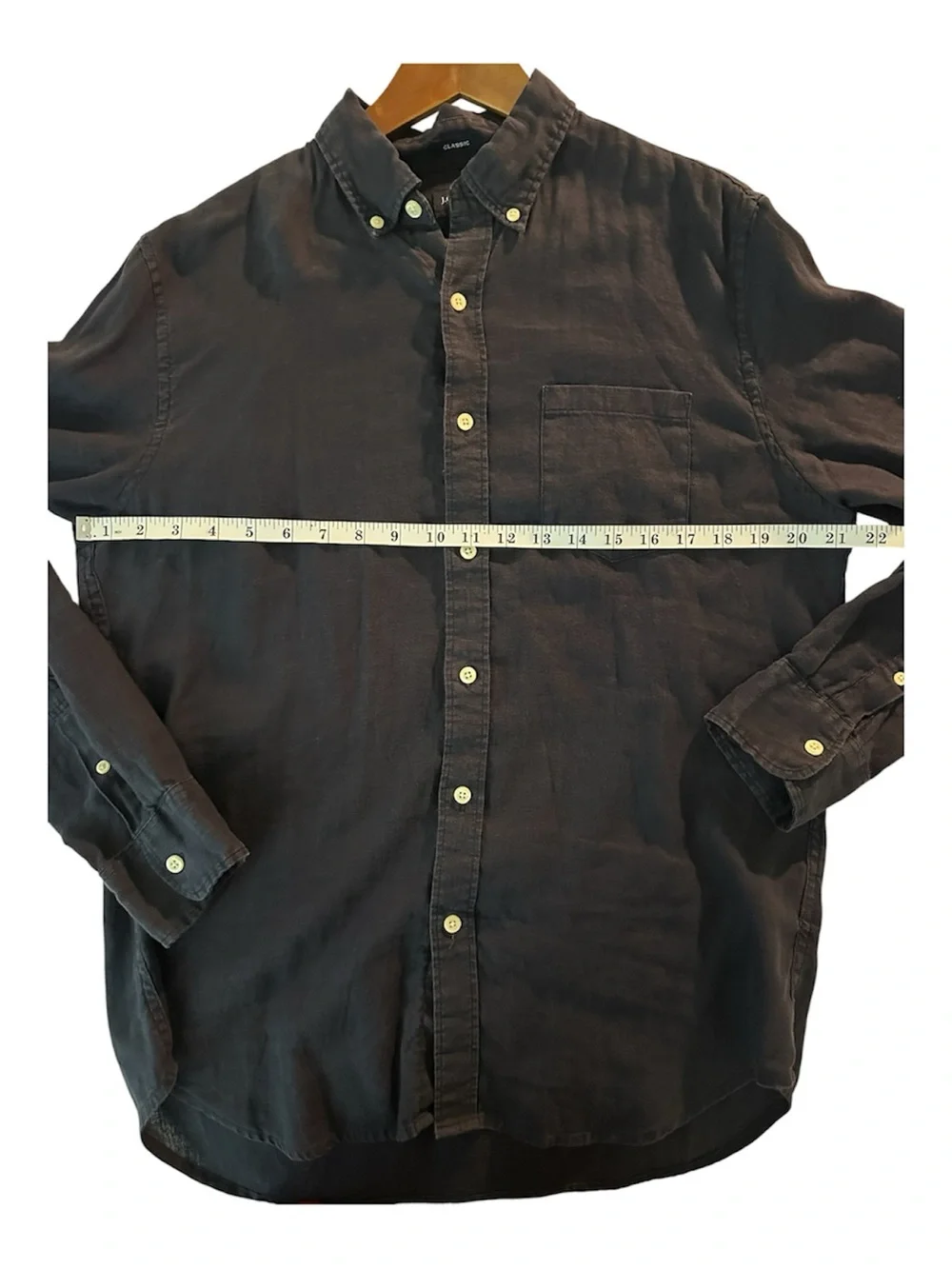 Original J. Crew - Men's Navy Blue Washed-Look Chambray Button-Down Shirt